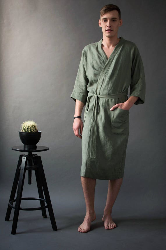 washed linen dressing gown