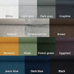 14 color samples of classic linen pants