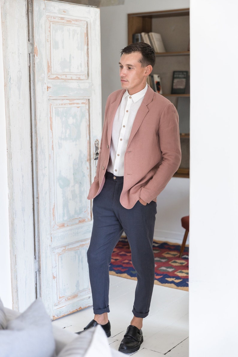 mens linen jackets casual