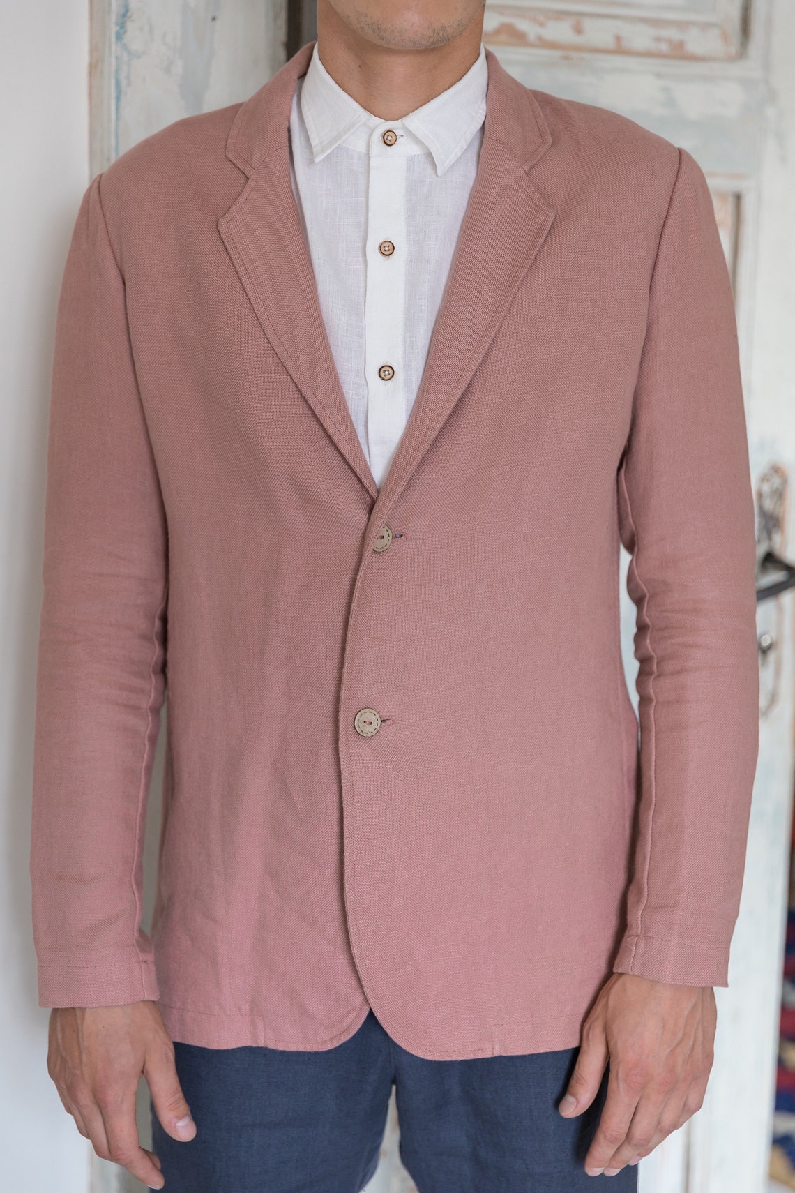 Mens Linen Jacket Linen Sport Coat Summer Wedding Jacket Etsy