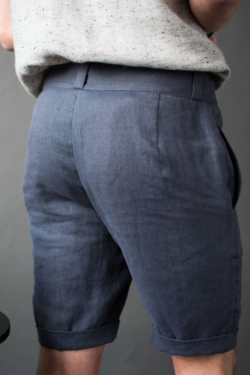 Mens Linen Shorts Casual Linen Shorts for Men Bermuda Etsy