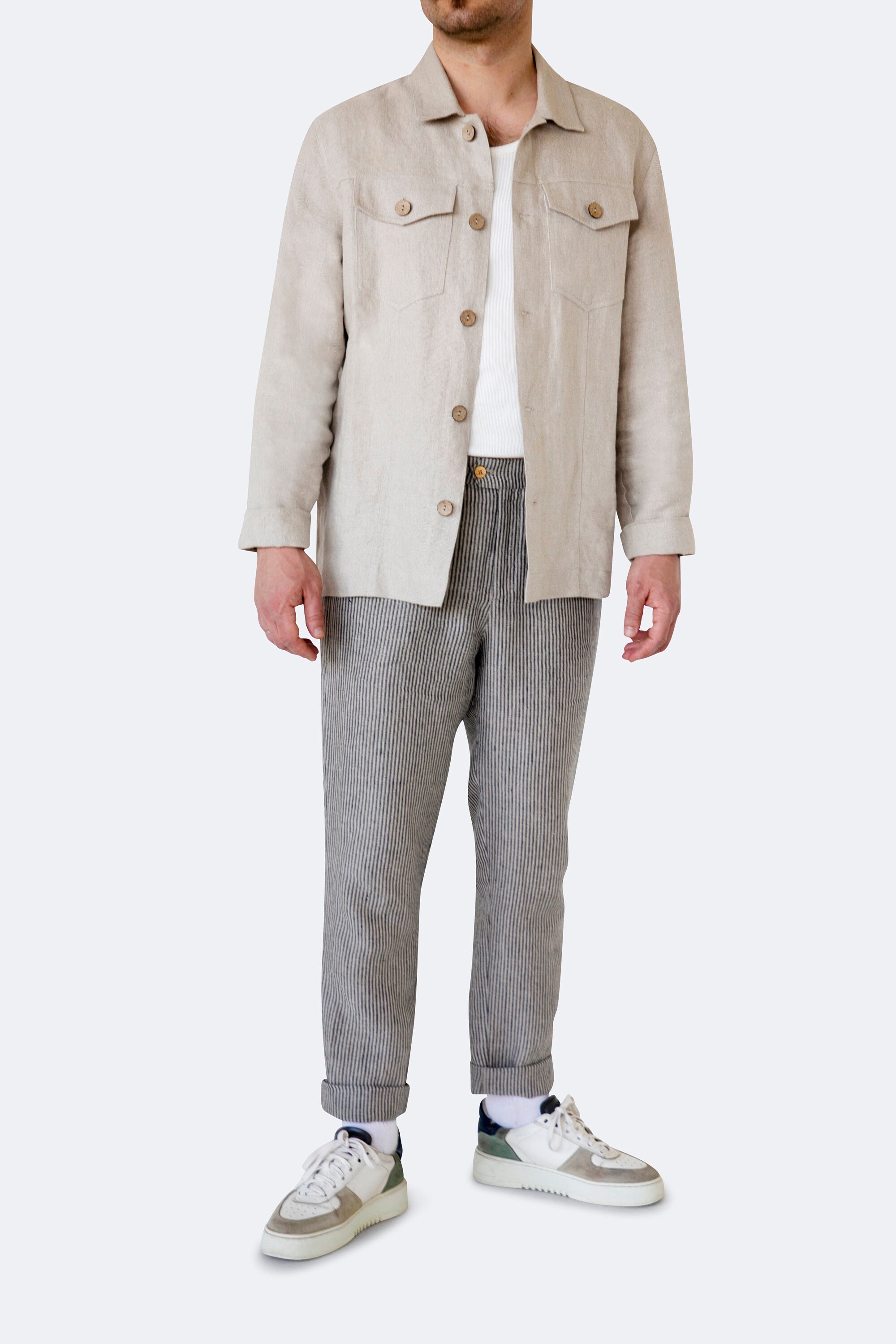 The Linen Overshirt – Relaxed Fit Summer Jacket in Natural Linen, Smart Casual Workwear for Men