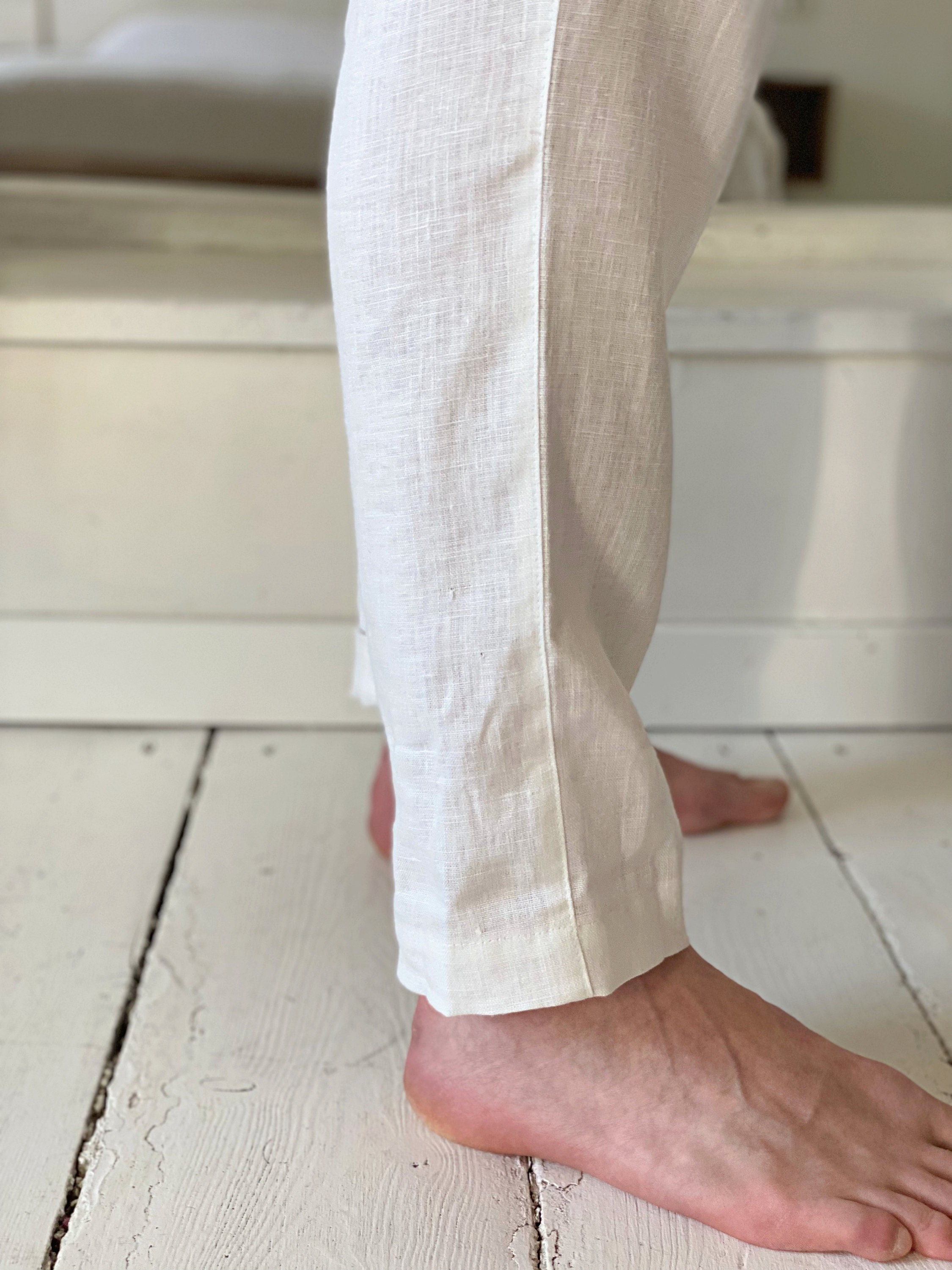 Comfy Classics: Classic White Linen Pants for Men Wedding - Etsy