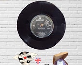 The Beatles Magical Mystery Tour vinyl clock, 50th birthday gift, 60th birthday gift, perfect gift for The Beatles Fan. Free Mini for shelf