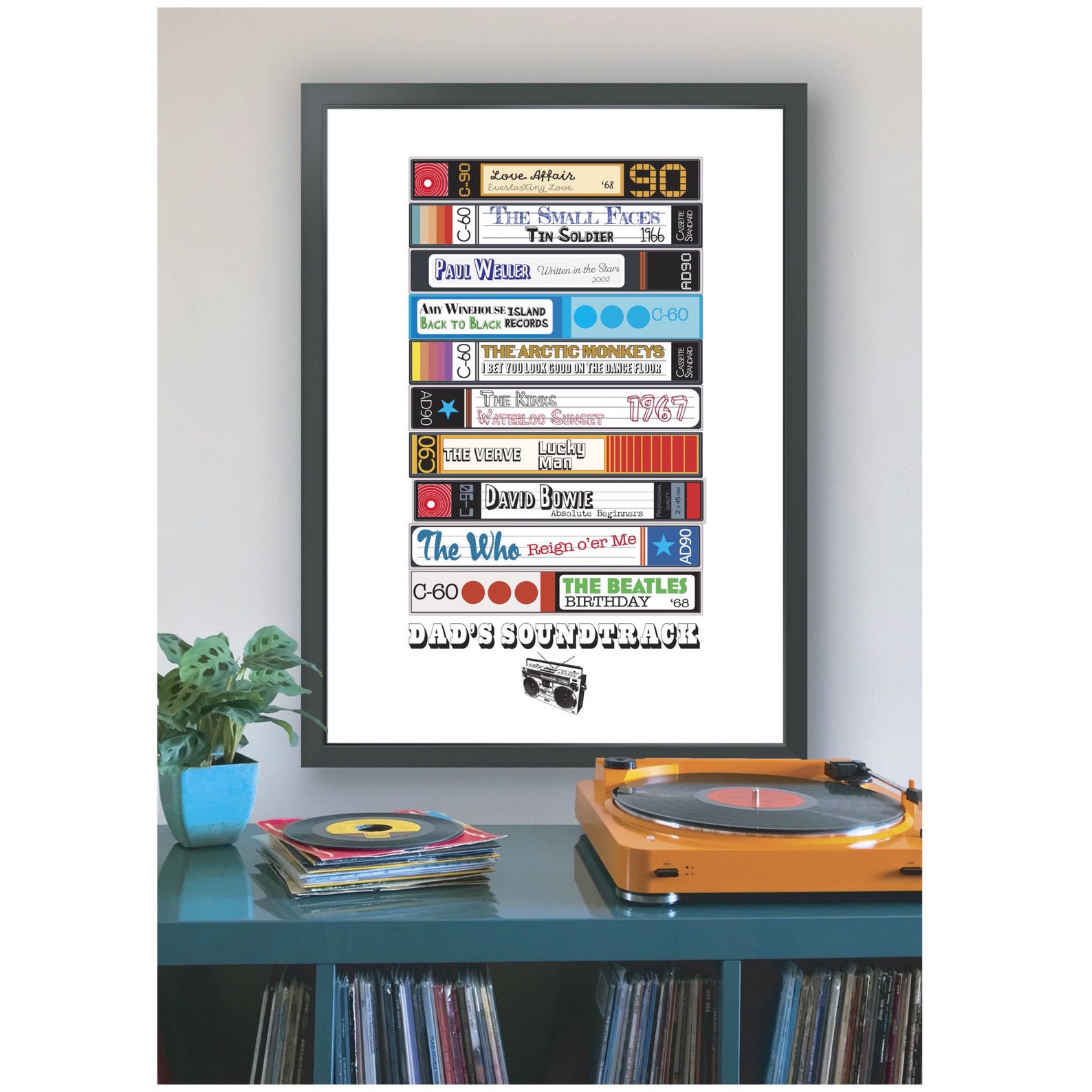Custom Cassette tape wall art personalised gift for boy Etsy