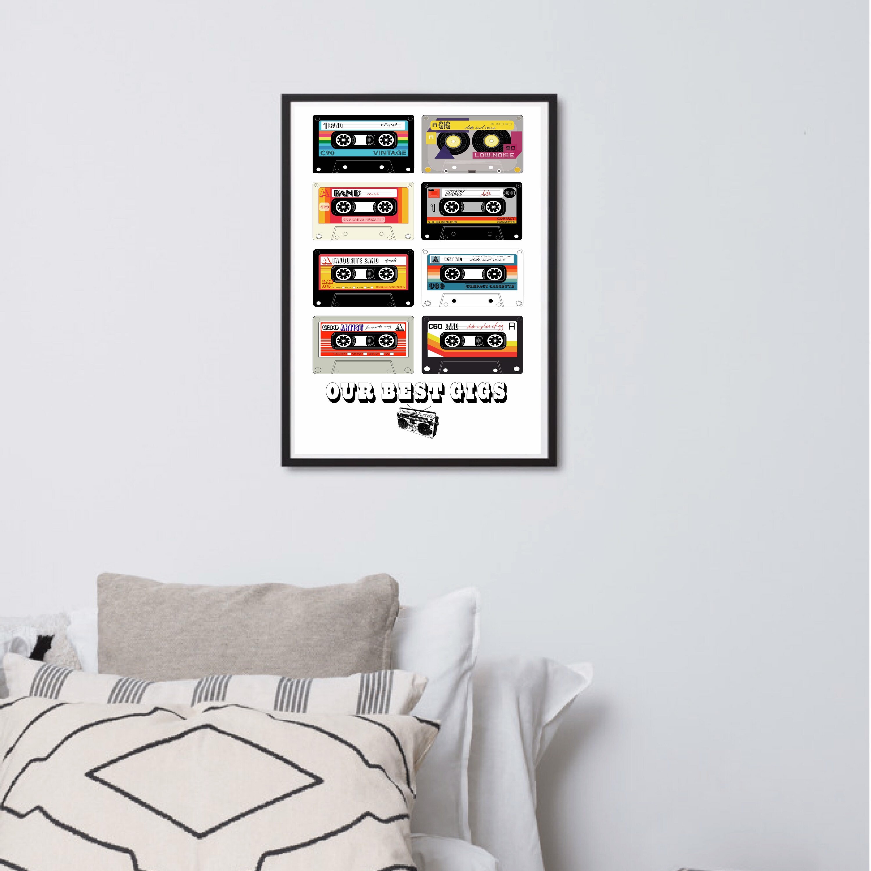 Custom Cassette tape wall art celebrate your favourite gigs Etsy