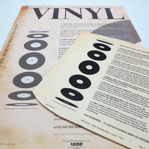 Schallplatte 60er Jahre Manifest Poster | Vintage Musikdruck | Musik Print | Langspielplatte | Schallplatten | Kunst | Wandkunst | Geschenk | Retro | Sechziger Jahre | Analog