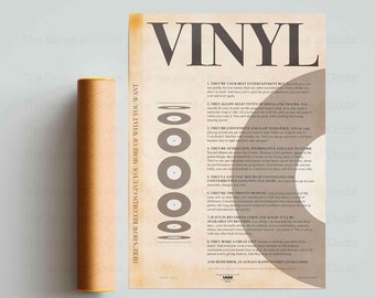 Vinyl Record 60s Manifesto | Music print | Music print | LP | Records | Art | Wall art | Gift | Retro | Sixties | A1 or A2