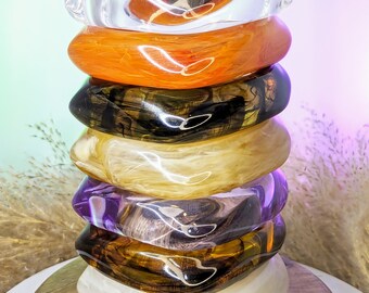 Squircal Resin Polished Bangles - 7 colours