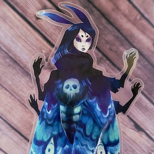 Icy Blue Lady Moth Sticker