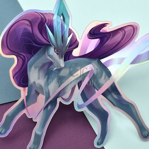Holographic Suicune Vinyl Sticker
