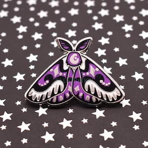 Asexual Pride Moth Enamel Pin