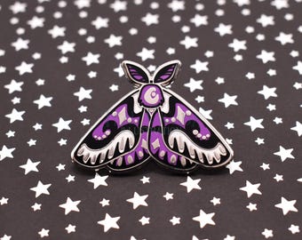 Asexual Pride Moth Enamel Pin
