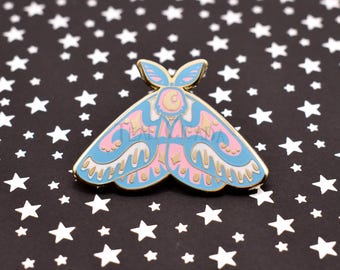 Trans Pride Moth Enamel Pin