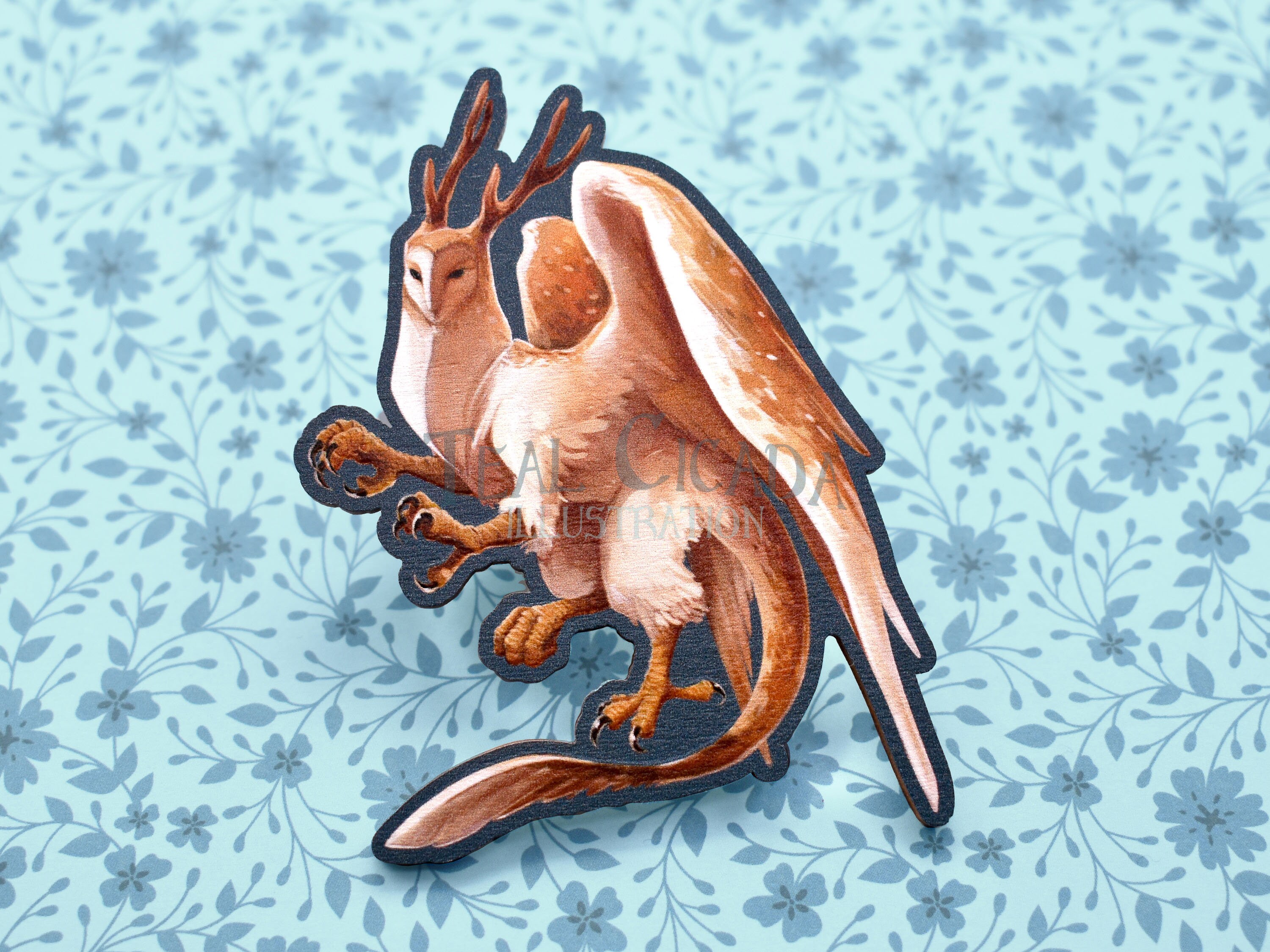 Barn Owl Griffin Wood Pin
