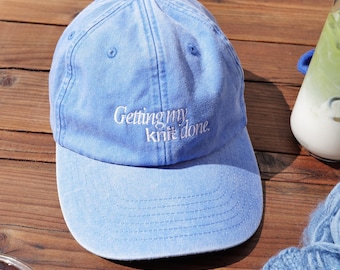 Dad cap embroidery / Vintage cap / Knitters and knitting enthusiasts embroidered funny saying / Retro cap / Knitting and handicrafts
