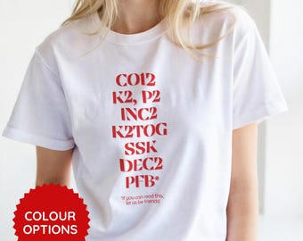 Cotton shirt with knitting print – Gift idea for knitters & knitting enthusiasts – Knitting Club – Print on the front or back