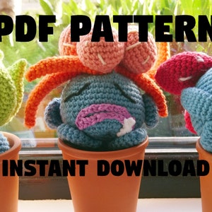 PDF 3 in 1 Pattern- Oddish, Gloom, Vileplume- Instant Download
