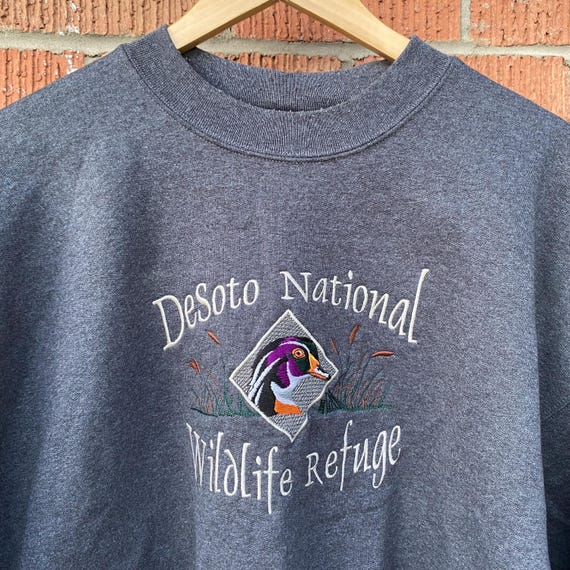 Vintage DeSoto National Wildlife Foundation Birds Outdoor Sweatshirt Large
