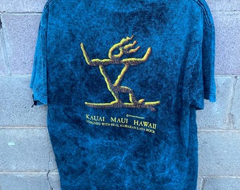 Vintage Lava Blues Hawaii Acid Wash T Shirt XL Surf Tourist Kauai Maui Oahu