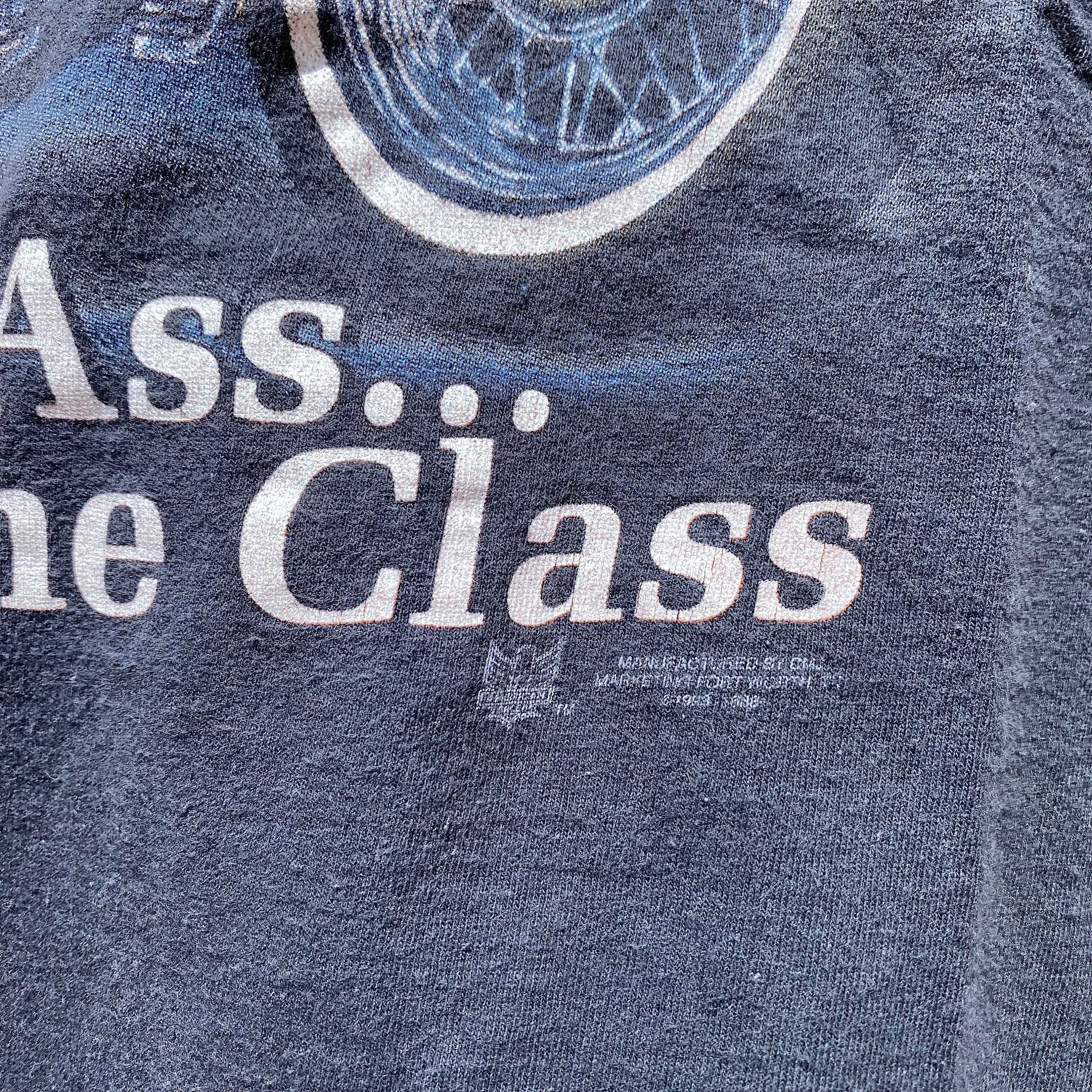 T-shirt Vintage Harley-Davidson Années 80 'Put Your Ass On Some Class' - Taille M - Occasion Bon état