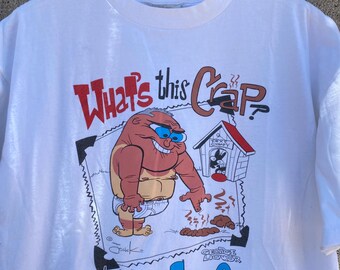 Vintage Ren and Stimpy Single Stitch T-Shirt George Liquor Whats This Crap Sz XL