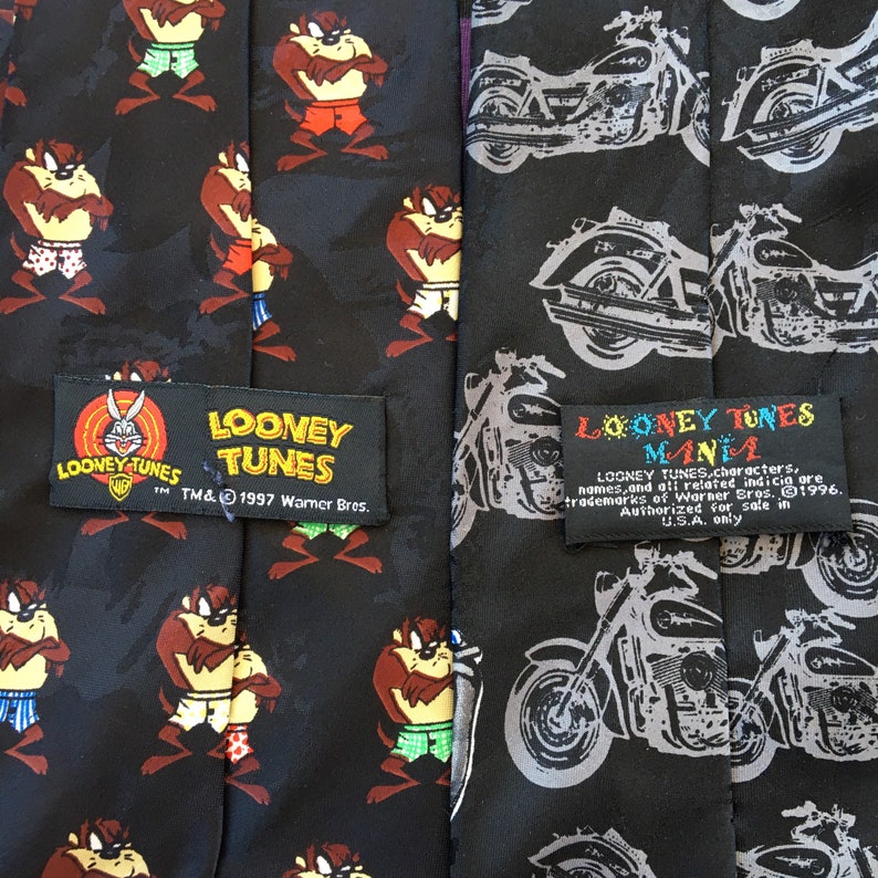 Vintage Looney Tunes Taz Neck Ties Set of 2 Warner Bros.