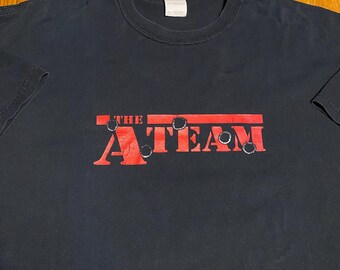 Vintage THE A TEAM Movie logo T Shirt Men's 2XL y2k Action MR T Black