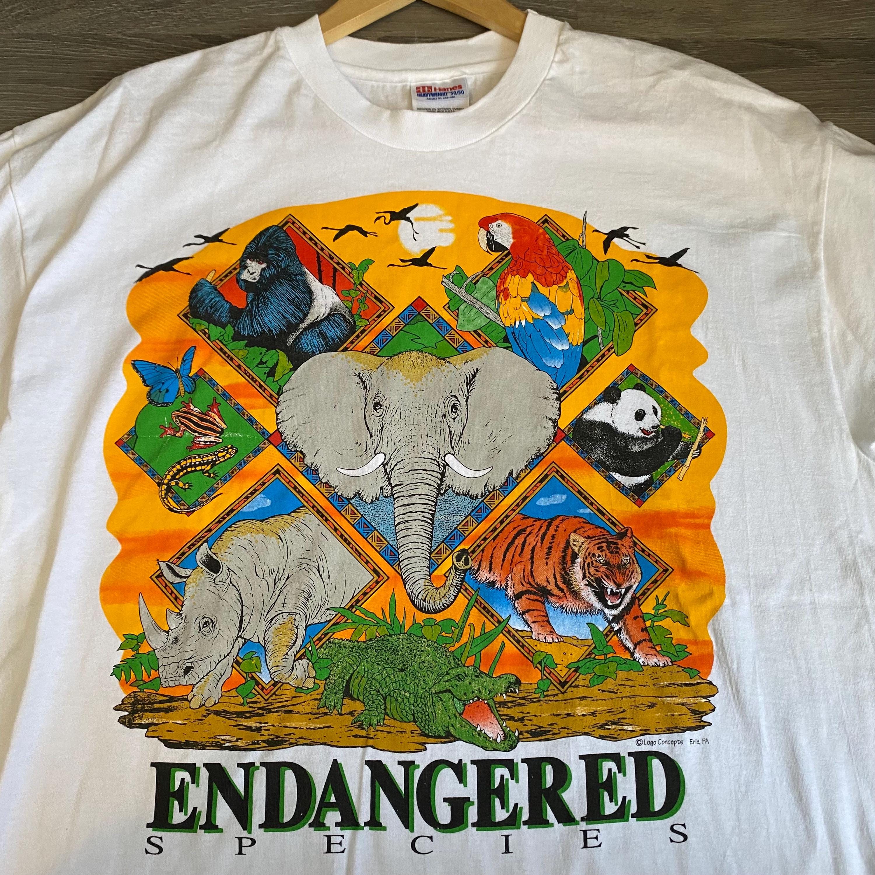 Vintage 90s Endangered Species T-shirt Size XL Animal - Etsy