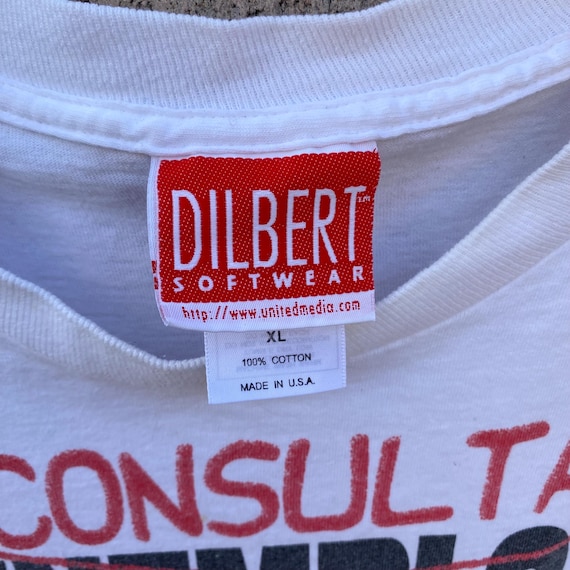 Vintage Dilbert Comic Consultant Same Work More Pay T-shirt White Men’s Size XL View 5