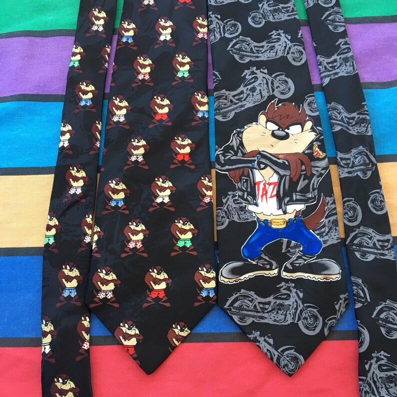 Vintage Looney Tunes Taz Neck Ties Set of 2 Warner Bros.