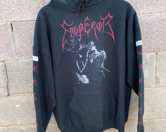 90s Vintage Emperor Hoodie XL Bathory Darkthrone Mayhem Satyricon Marduk