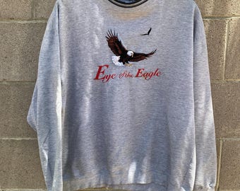 Vintage Y2K Headwaters Eye of The Eagle Sweatshirt/Crewneck Large Grandpa Core
