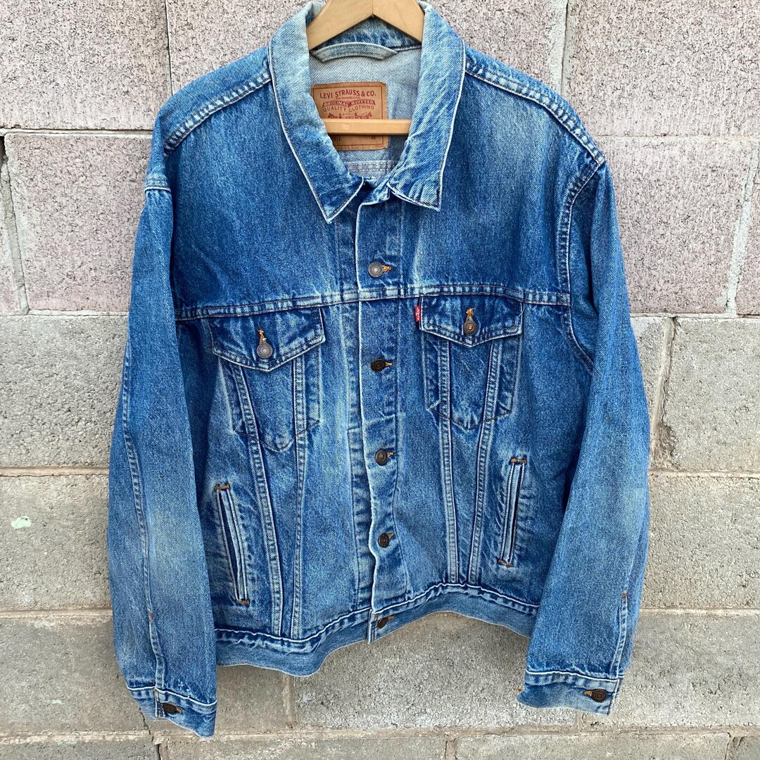 Vintage Levi’s 70506 Denim Trucker Jacket Made in USA Size 48 90s Red ...