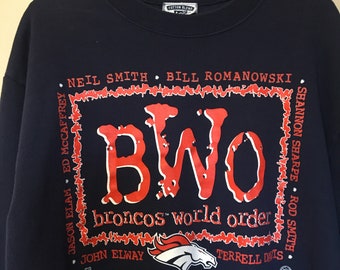 Sudadera vintage de los Denver Broncos, talla grande.