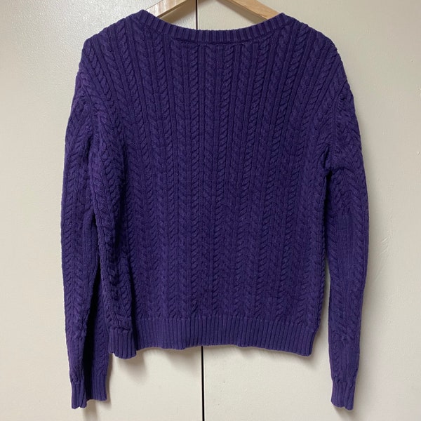 Lauren Ralph Lauren Zopfmuster Pullover Größe petite medium lila