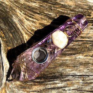Quartz Pipe, Purple Pipe, Smoke Pipe, Tobacco Pipe, Amethyst Crystal, Purple Crystal, Pretty Pipe, Girly Pipe, Stone Pipe, Metaphysical