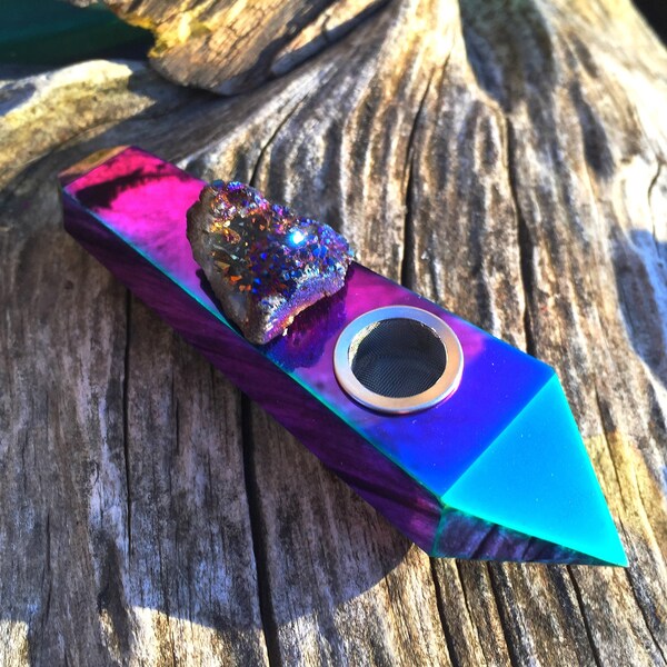 Aura Pipe, Crystal Pipe, Flame Aura Pipe, Rainbow Pipe, Crystal Meditation, Agate Pipe, Girly Pipe, Glass Pipe, Smoking Pipe, Custom Pipes