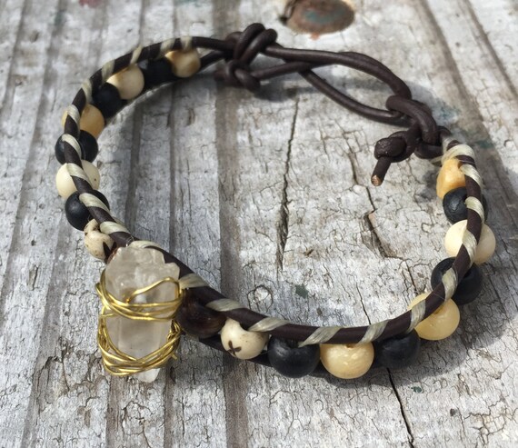 ZOSOJONA Braccialetti Boho Wrap Natural Jasper Crystal Stone Varietà