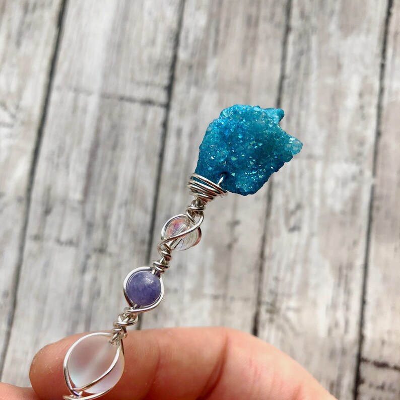 Agate Roach Clip Celestite Crystal Mermaid Glass Joint Etsy