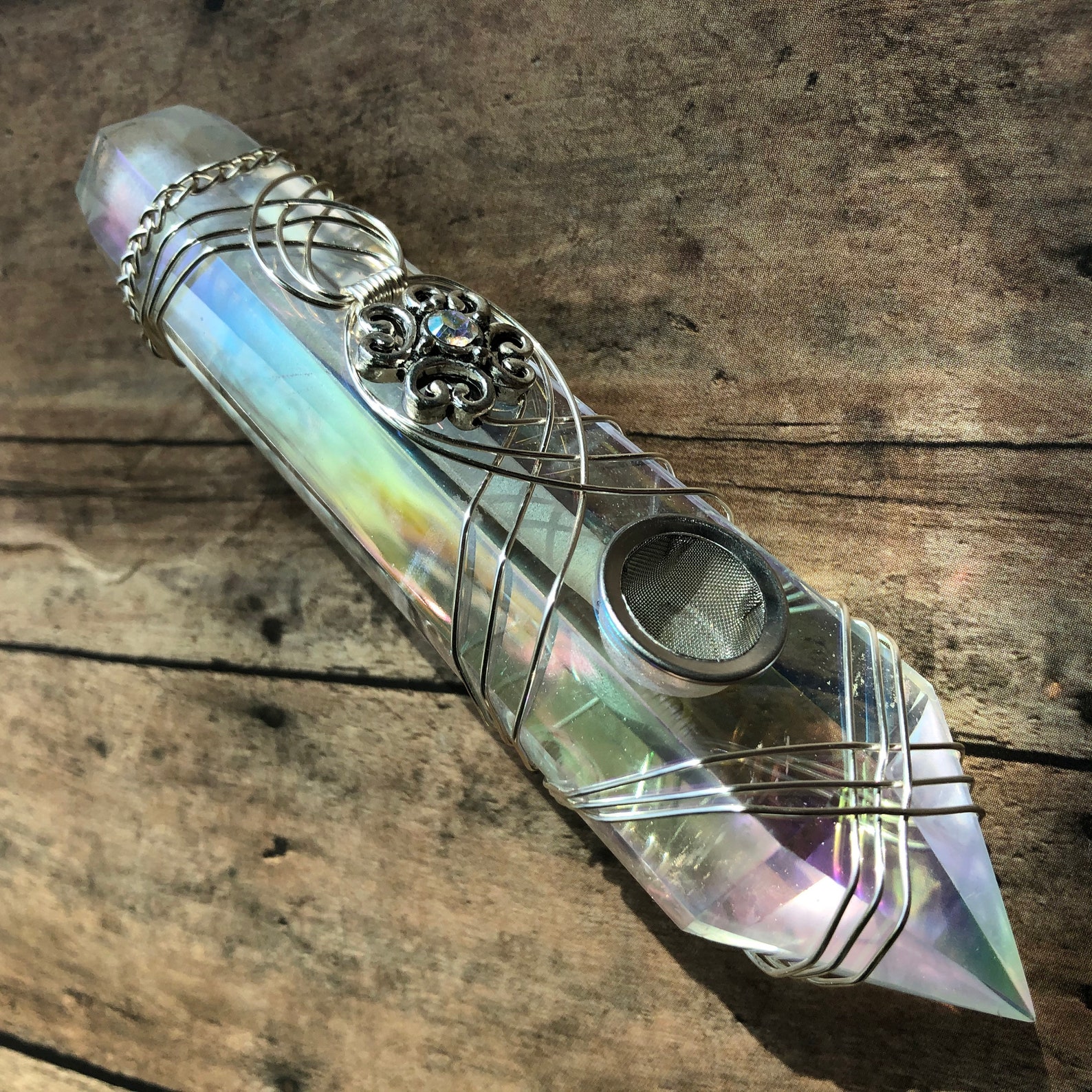 Angel Aura Crystal, Quartz Pipe, Crystal Pipes, Pipes for Smoke, Wire ...
