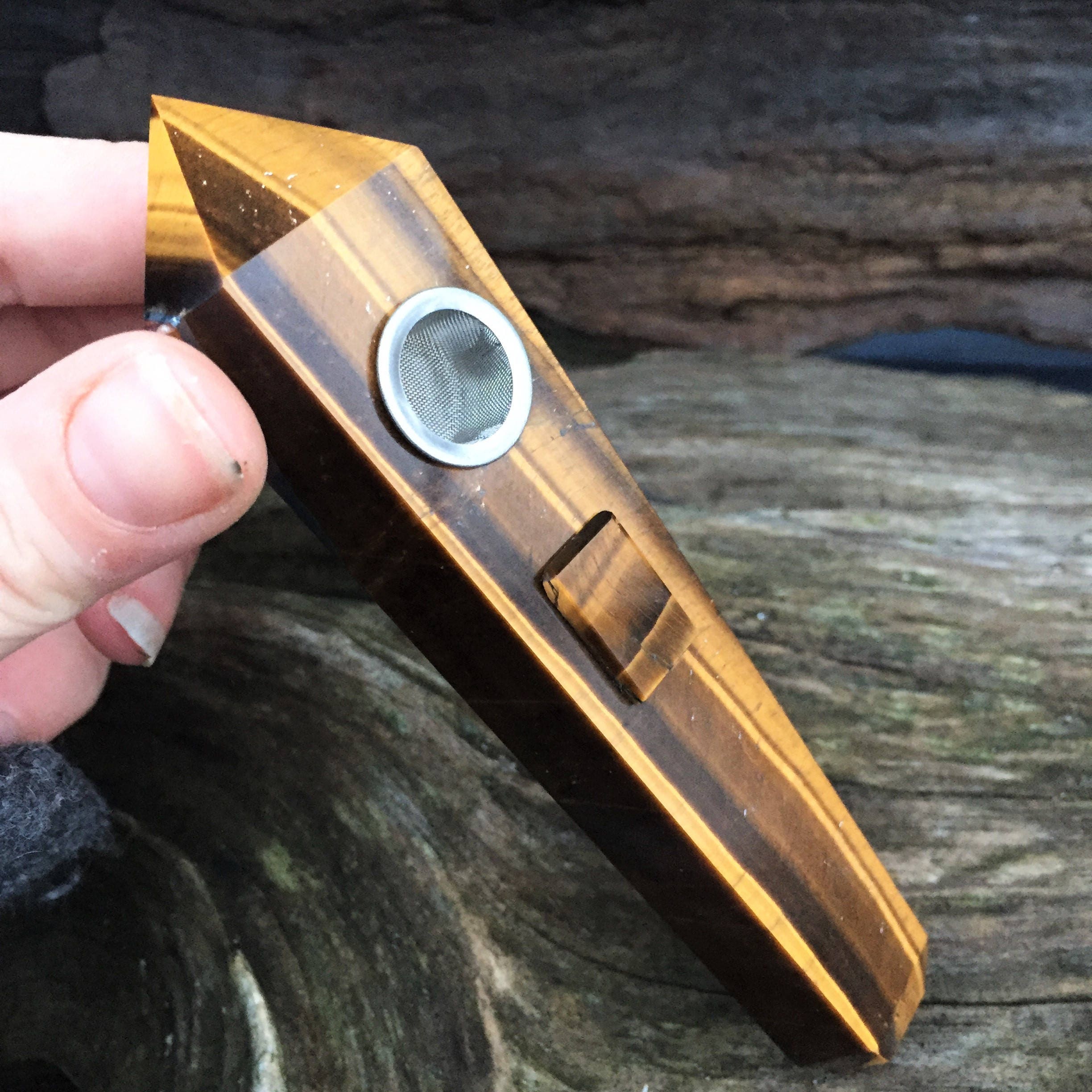 Tigers Eye Crystal Pipe