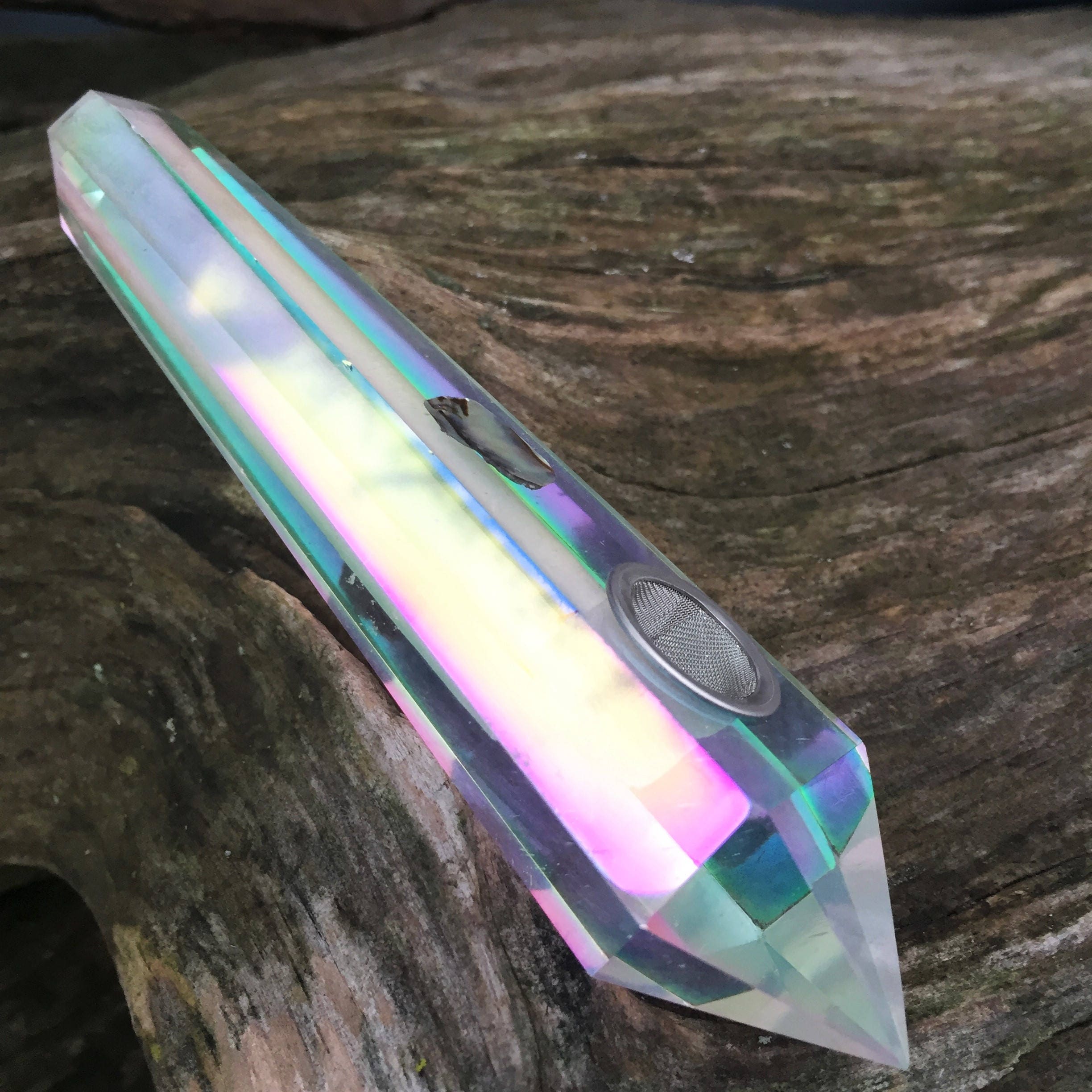 Angel Aura Pipe, Crystal Pipe, Custom Pipe, Abalone Sea Shell, Abalone ...
