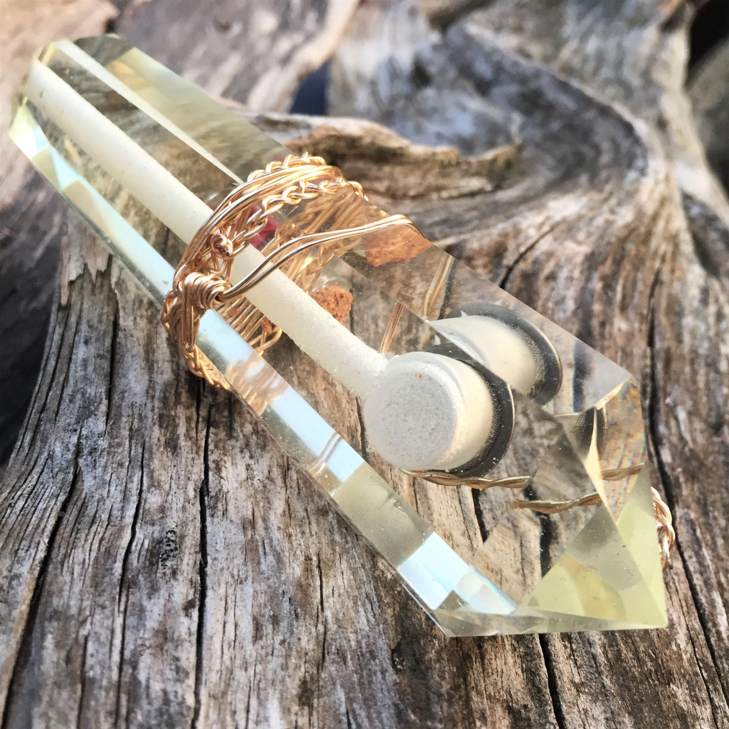 Large Clear Pipe Rose Quartz Crystal Pipe Glass Pipe Etsy