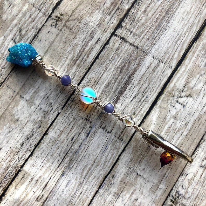 Agate Roach Clip Celestite Crystal Mermaid Glass Joint Etsy
