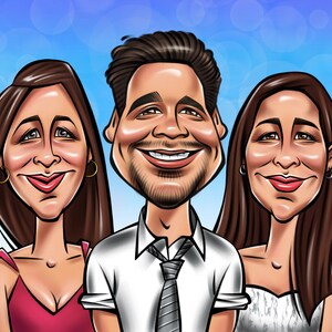 Custom  caricature for 3 persons.