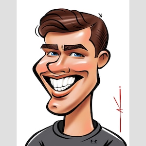 Caricatura personalizada para 1 persona. Caricatura digital en color a partir de tu foto. Caricatura personalizada en color.