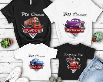 Cars Birthday Boy and Girl Shirt, Lightning McQueen Pit Crew Birthday T Shirt , Cars Family Birthday Shirts, McQueen Birthday Girl Shirt