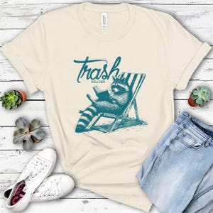 Raccoon Reading Book Trash Reader Shirt, Funny Bookish Raccoon Tee, Book Lover T Shirt, Funny Raccoon Book Shirt, Literature Lover Shirt