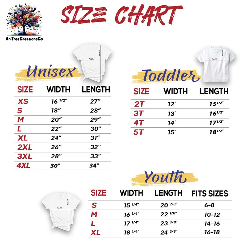 the size chart for a t - shirt